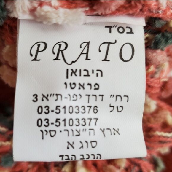 🔹️🔺️NWT Prato Coral & Cream Loose Knit 3/4 Sleeve Loose Knit Sweater Medium - Picture 9 of 12